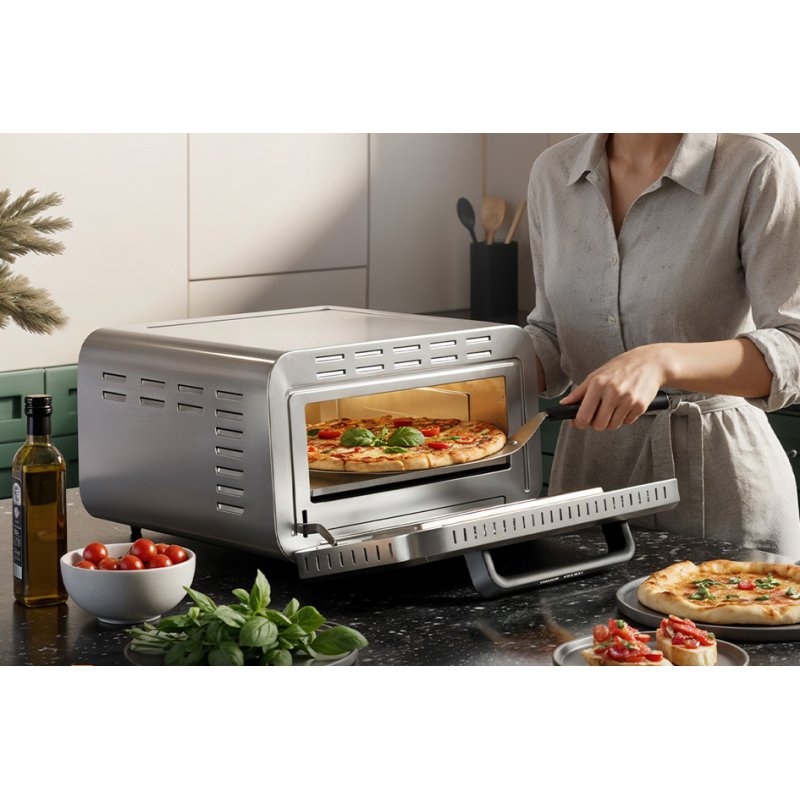 PROFI COOK four à pizza PC-PO 132, acier inoxydable, 100-400°C, 2100 W
